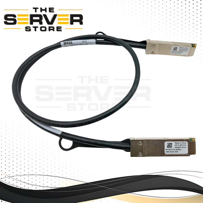 Dell Amphenol 1 Meter 100GbE QSFP28 to QSFP28 Passive Direct Attach Copper (DAC) Twinax Cable. P/N: 0P7C7N, P7C7N.
