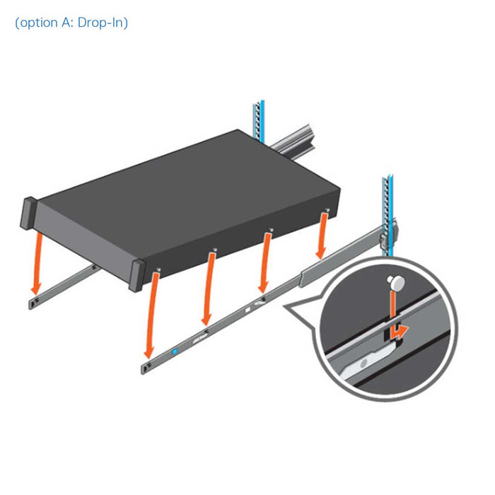 Dell B25 Drop-In/Stab-In Generic Tool-Less 4-Post Rail Kit | JWD3J