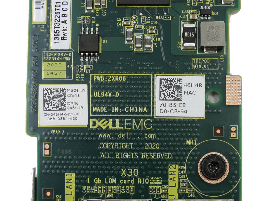 Dell Broadcom 1Gb Base-T Dual Port LOM Card For PowerEdge R750 (46H4R)