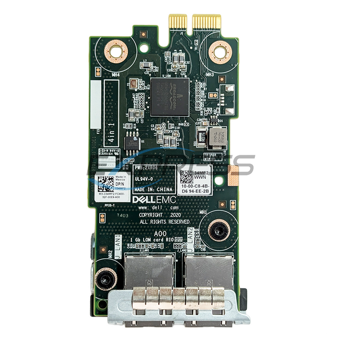 Dell Broadcom 5720 Dual Port 1Gb RJ45 LOM Adapter | 34MF2