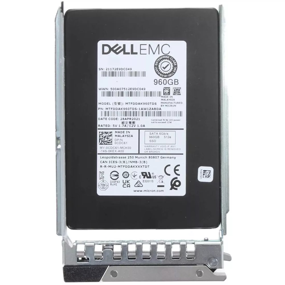 Dell CDC61 960GB SATA-6Gbps Read Intensive 1DWPD 2.5in Hot-Plug SSD Ref | USED