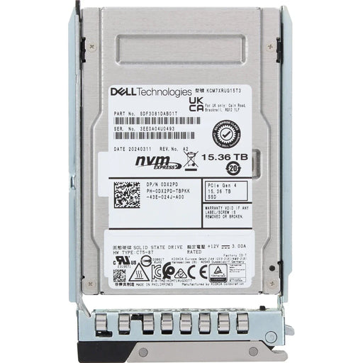 Dell DX2PD 15.36TB PCIe Gen4 NVMe U.2 2.5Inch Enterprise SSD | USED