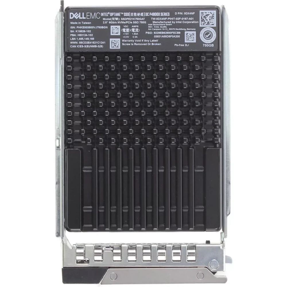 Dell DX4NF DC P4800X Series 750GB PCIe 3.0 x4 (NVMe) U.2 2.5" Solid State Drive with Tray | USED