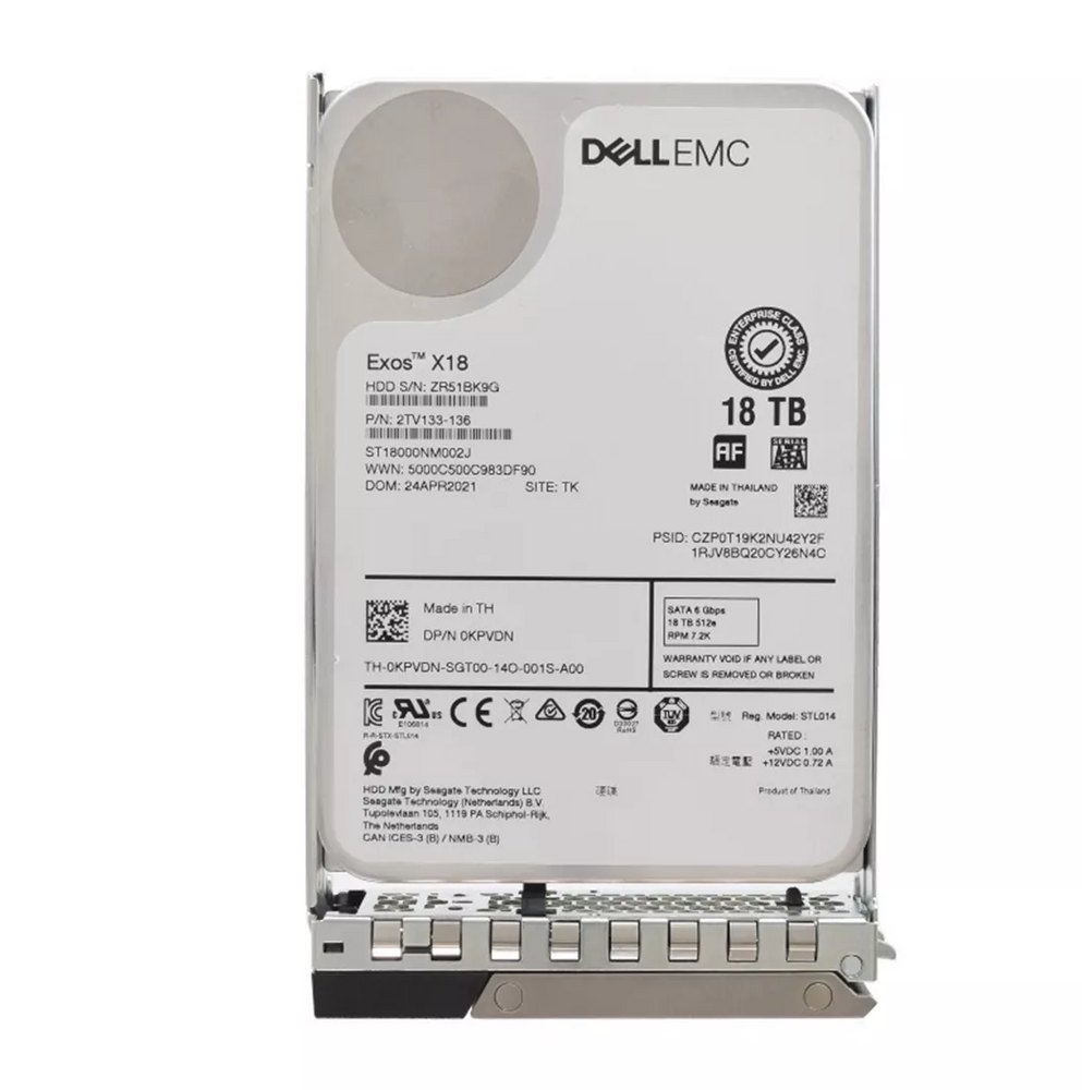 Dell EMC 0KPVDN 18TB 7.2K RPM SATA 6Gbps 512e 3.5inch Hot-Plug Hard Drive with kit | USED
