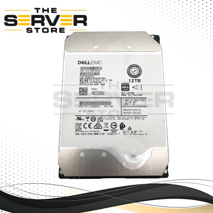 Dell EMC 12TB 7.2K 12Gb/s SAS 3.5" 4Kn SED HDD HUH721212AL4205 0F29578 118000824