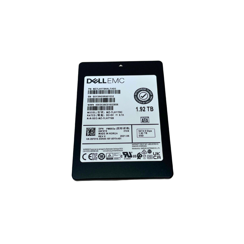 Dell EMC 1.92TB SATA 6Gbps 2.5" SSD 09F9Y6 9F9Y6