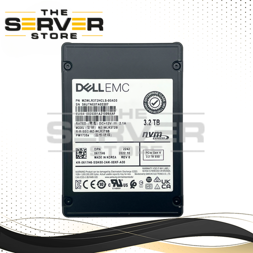 Dell EMC 3.2TB NVMe U.3 G4 x8 MU 2.5 SSD Samsung PM1735a MZ-WLR3T2B 0617H6 617H6