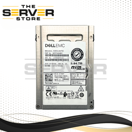 Dell EMC 3.84TB NVMe U.2 PCIe Gen 3.0 x4 SFF 2.5" SSD Kioxia CD5 KCD5XLUG3T84 017C57 17C57