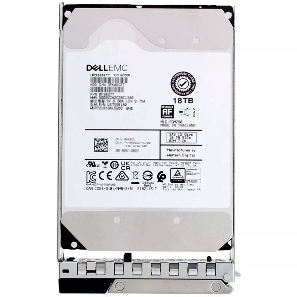 Dell EMC 400-BKZQ 18TB 7.2K RPM SAS 12Gbps 512e 3.5inch Hot-Plug Hard Drive with Tray | USED
