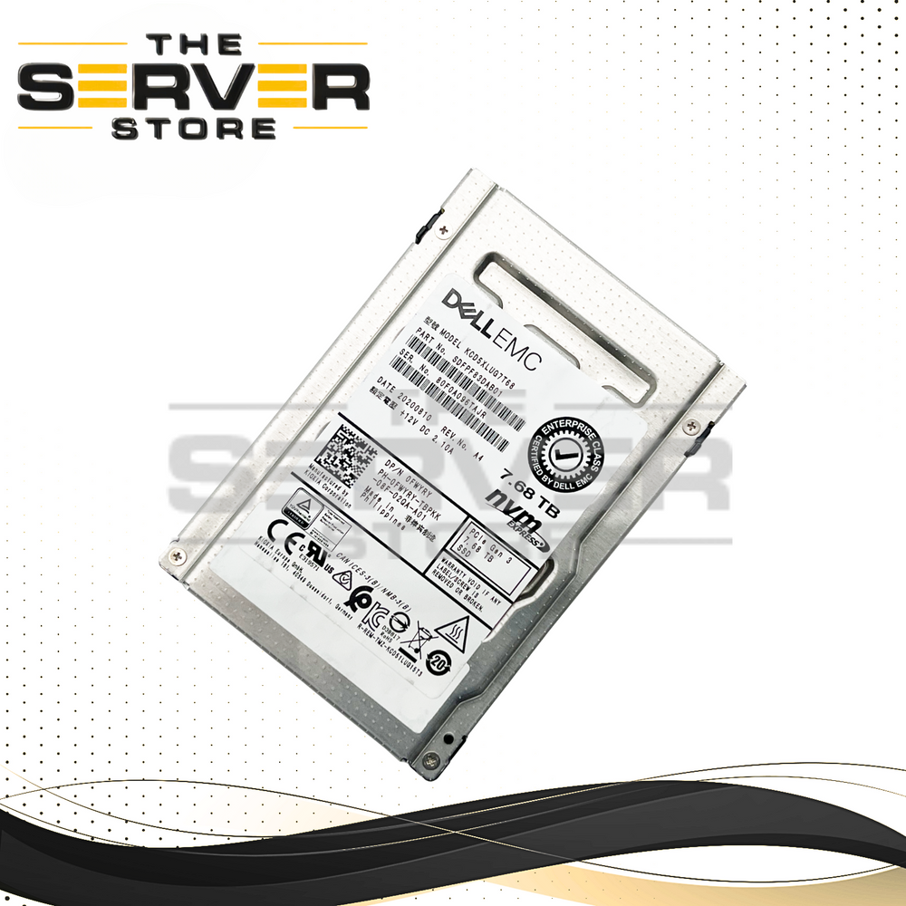 Dell EMC 7.68TB NVMe U.2 PCIe G3 x4 2.5 SSD Kioxia CD5 KCD5XLUG7T68 0FWYRY FWYRY