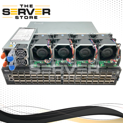 Dell EMC PowerSwitch Z9264F-ON E23W 1RU Data Center Switch. Featuring 64x 100GbE QSFP28 Ports, 2x 10GbE SFP+ Ports. Reverse Airflow. P/N: Z9264F-ON.
