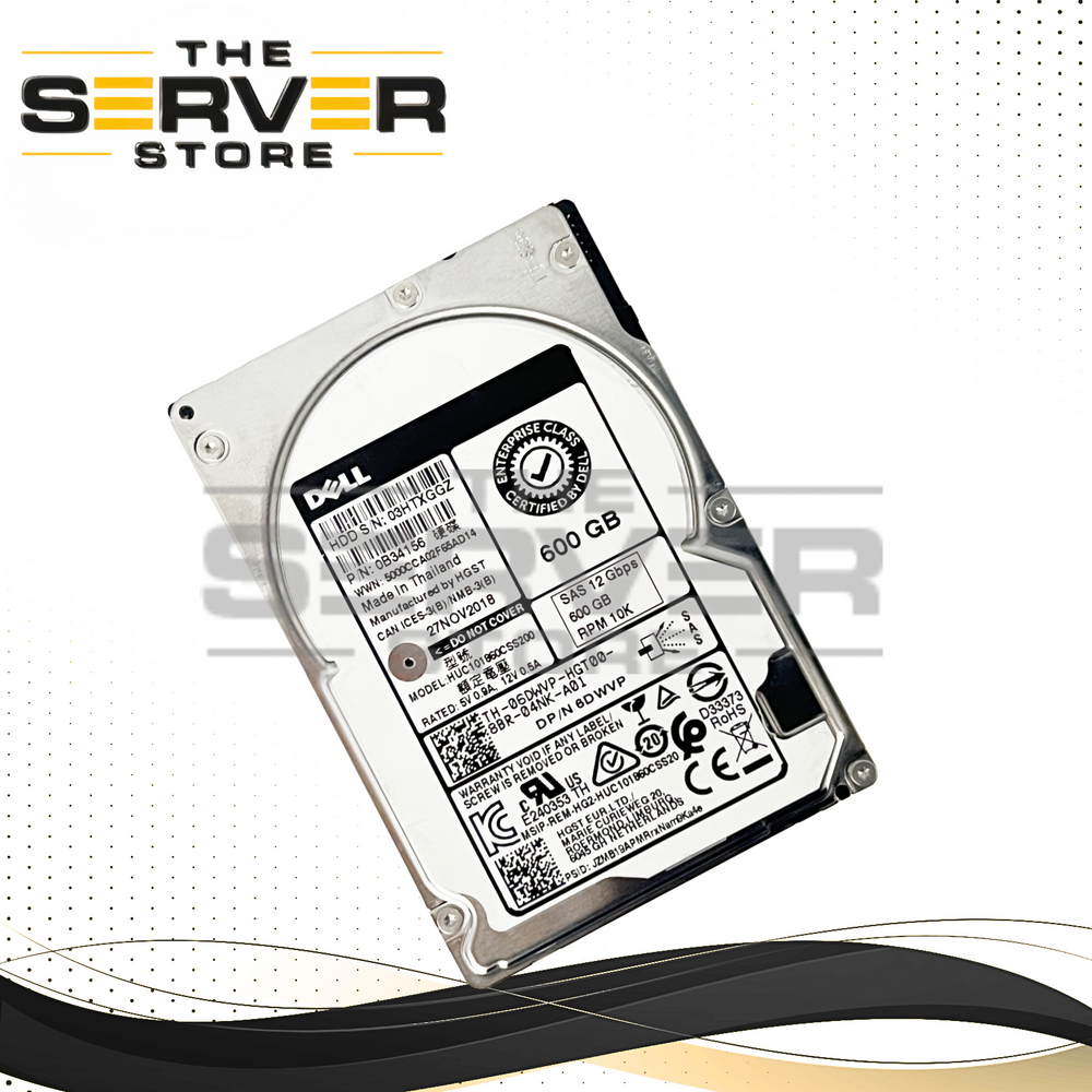 Dell Enterprise 600GB SAS 12G 10K SFF 2.5" HDD HUC101860CSS200 0B34156