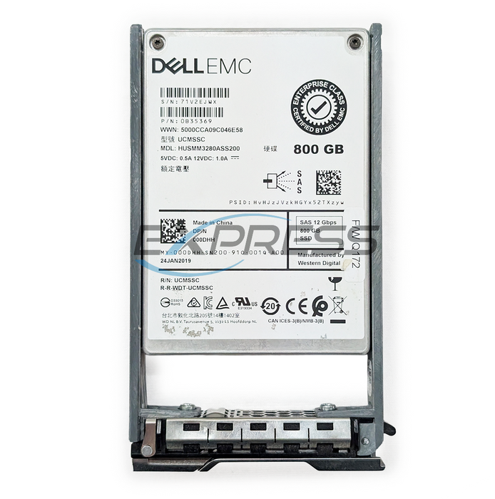 Dell Equallogic 2.5" 800GB SAS 12Gbps Mlc SSD | 00DHH
