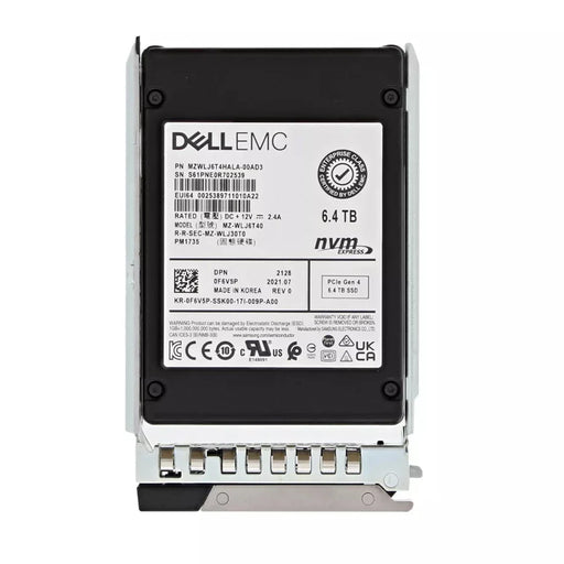 Dell F6V5P PM1735 6.4TB Mix Use NVMe PCIe Gen4, 2.5in SSD | USED