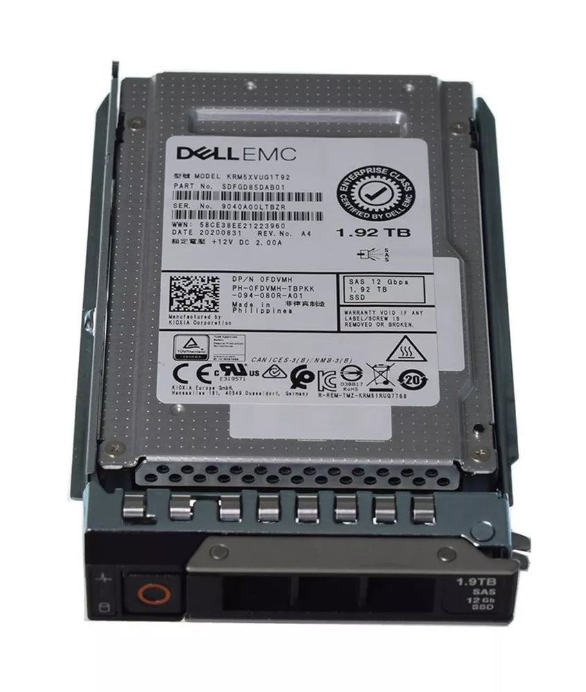 Dell FDVMH 1.92TB SAS-12Gbps Mixed Use 3DWPD 2.5-Inch Hot Plug SSD | USED
