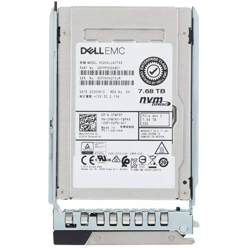 Dell FWYRY 7.68TB U.2 NVMe R-I 2.5in SFF Ssd | BRAND NEW
