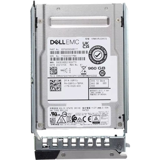 Dell GRY0J 960GB SED SAS-12Gbps Read Intensive 1DWPD 2.5Inch Hot Plug SSD New | USED