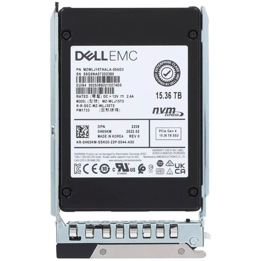 Dell H65KM 15.36TB RI 1 DWPD PCIe Gen4 NVMe U.2 2.5 Inch SSD | BRAND NEW