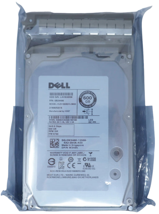 HUS156060VLS600 — Dell W348K 600gb 15k 3.5in SAS Hard Drive