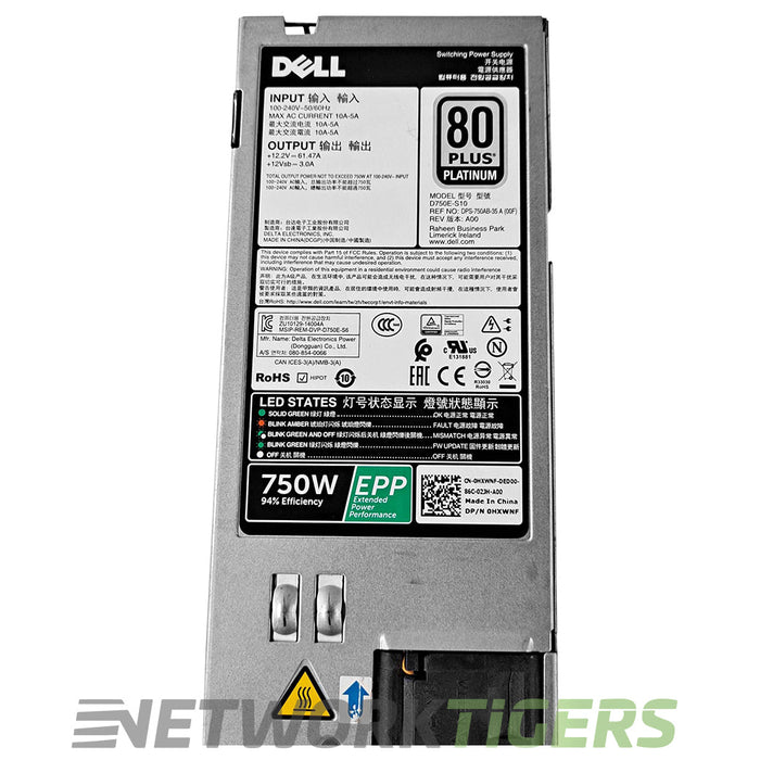 Dell HXWNF PowerSwitch Z Series 750W 80 Plus Platinum Reverse Airflow PSU