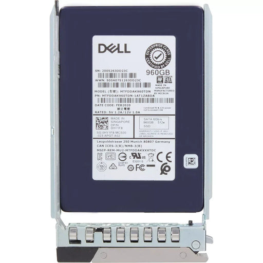 Dell HY1F8 960GB SATA-6Gbps Mixed Use 3DWPD 2.5-inch Hot Plug SSD REF | USED