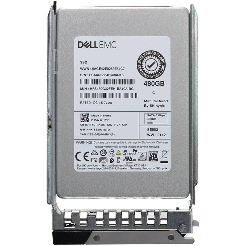 Dell J1TYJ 480GB SATA-6Gbps Mixed-Use TLC 2.5" SSD | USED