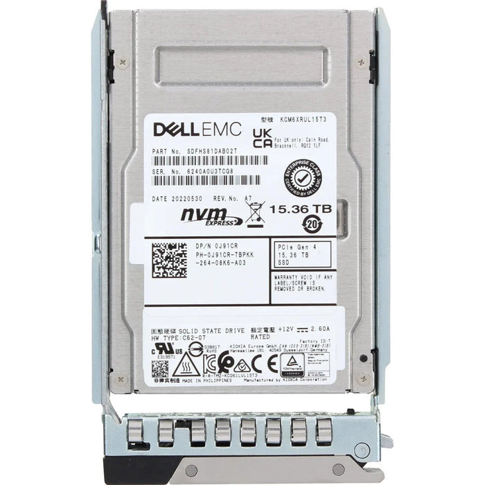 Dell J91CR 15.36TB PCIe NVMe Read Intensive TLC 2.5 SSD | BRAND NEW