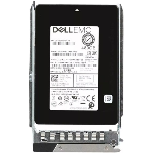Dell KCT7J 480GB SATA 6Gbps Read Intensive 1 DWPD 2.5 Inch Hot Plug SSD | USED