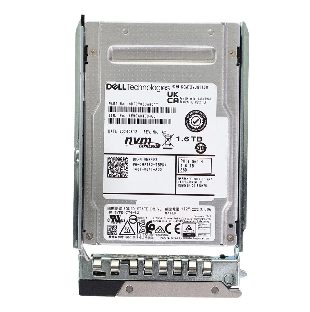 Dell MP4F2 1.6TB PCIe Gen4 NVMe U.2 2.5Inch Mixed-Use SSD | USED