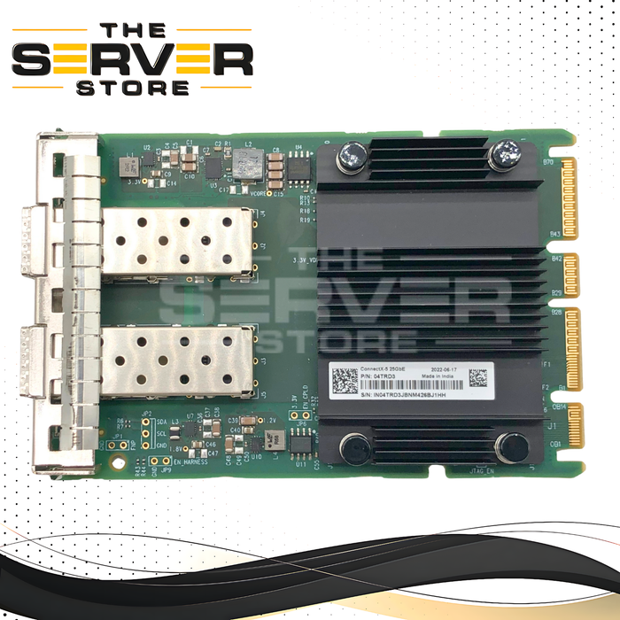 Dell Mellanox ConnectX-5 Dual Port 25GbE OCP 3.0 Network Interface Card (NIC). Designed for Dell 15th Generation PowerEdge Servers. P/N: 4TRD3, 04TRD3.