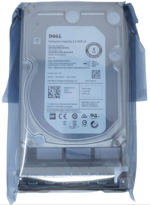 NWCCG — Dell 6TB 6G 7.2K 3.5 SAS Hard Drive ST6000NM0034