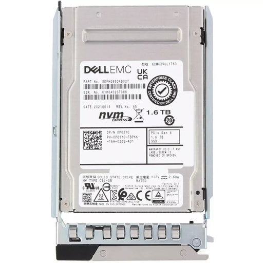 Dell P03YC 1.6TB PCIe NVMe 2.5Inch U.2 Mixed Use TLC SSD | USED