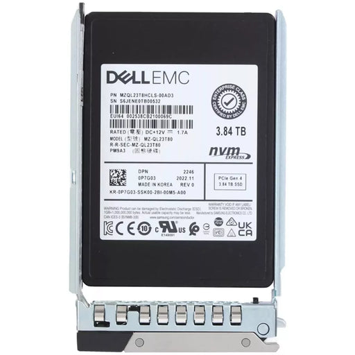 Dell P7G03 3.84TB PCIe Gen4 NVMe U.2 RI SSD | USED