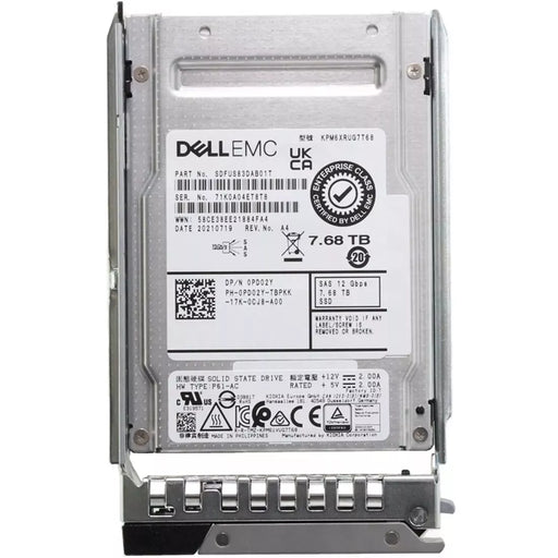 Dell PD02Y 7.68TB SAS-12Gbps Read Intensive 1DWPD 2.5-Inch Hot Plug SSD | USED