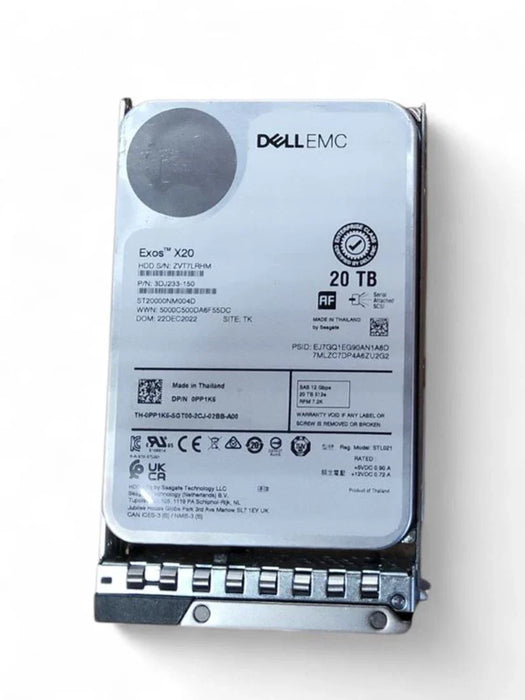 Dell PP1K6 20TB 7.2K SAS ISE 12Gbps Hot-Plug Hard Drive | USED