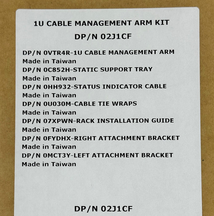 Dell PowerEdge 1U Cable Management Arm Kit | 2J1CF