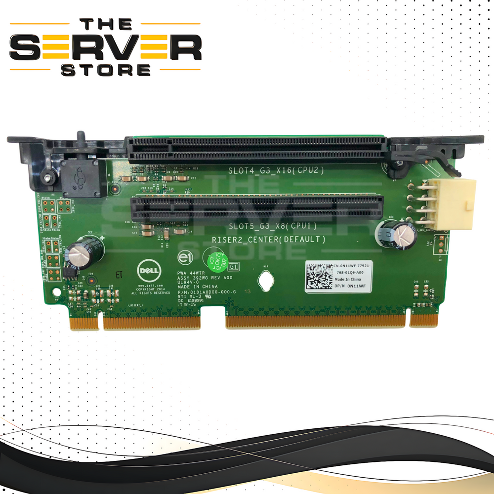 Dell PowerEdge R730 Center Riser 2 Card 3x LP PCIe 3.0 x8 Slots 0N11WF N11WF