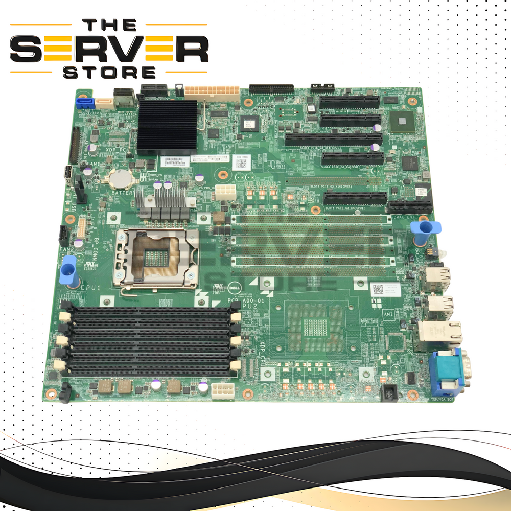 Dell PowerEdge T320 Server Motherboard with 1x LGA1356 Socket. P/N: W7H8C, 0W7H8C.