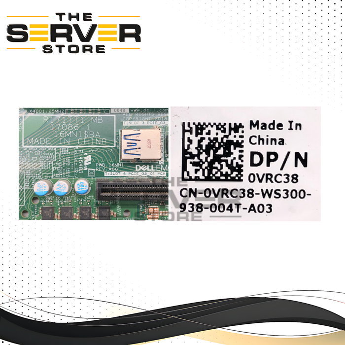 Dell PowerEdge T340 Server Motherboard, LGA 1151-2 Socket, 4x DDR4 DIMM Slots. P/N: VRC38, 0VRC38.