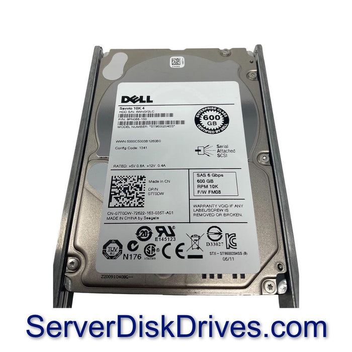 ST9600204SS — Dell 7T0DW 600gb 10k 6G 2.5in SAS Hard Drive