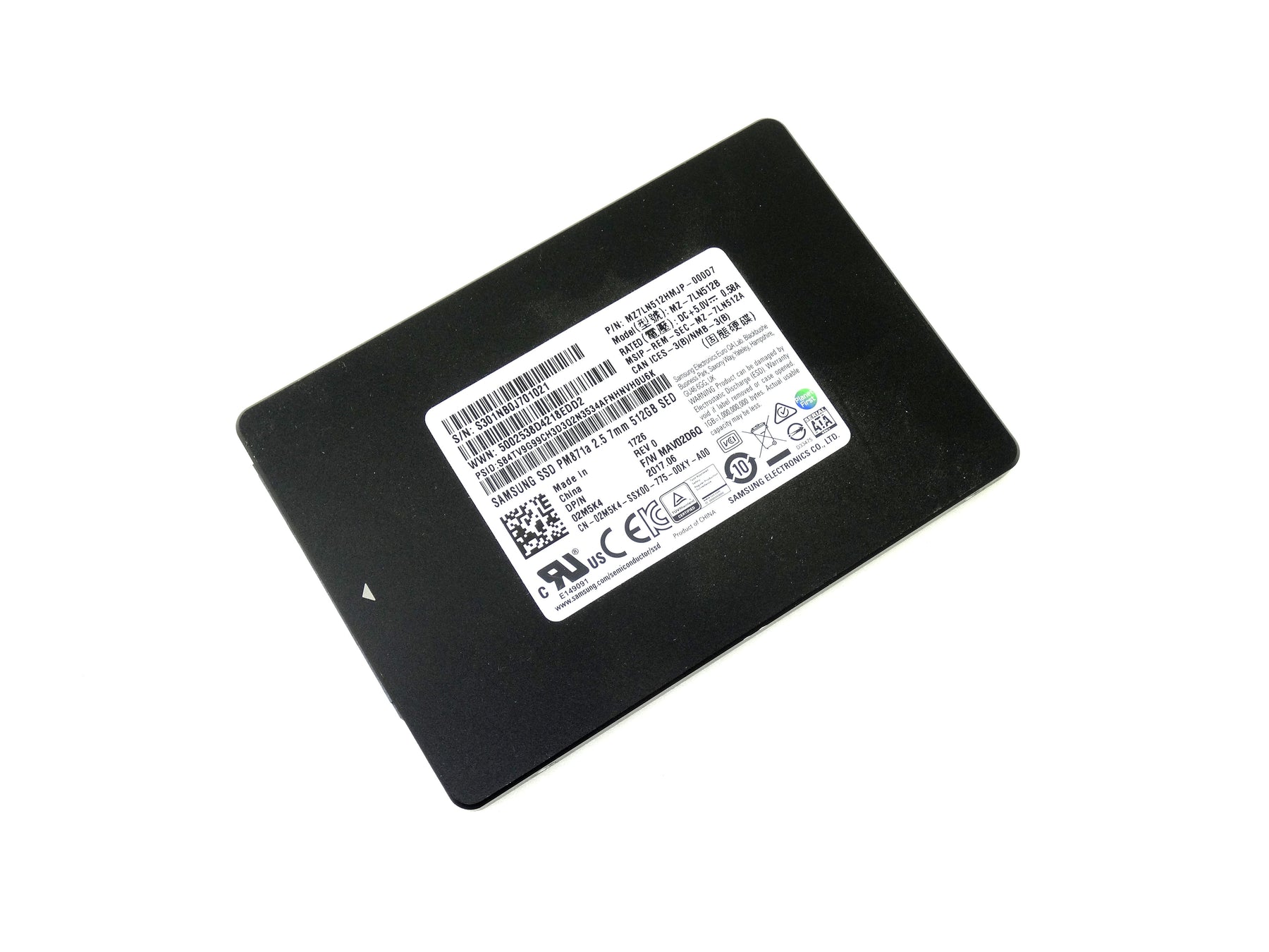 Dell Samsung PM871a 512GB 6Gbps SATA 2.5'' Solid State Drive SSD (02M5K4)
