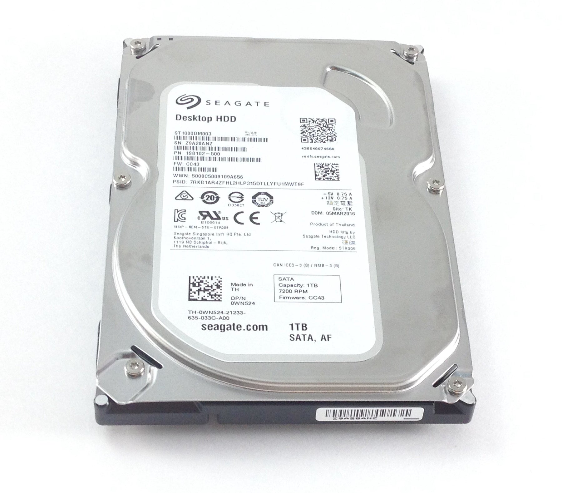 Dell Seagate 1TB 7.2K 6Gbps SATA 3.5" HDD Hard Drive (MSIP-REM-STX-STR009)
