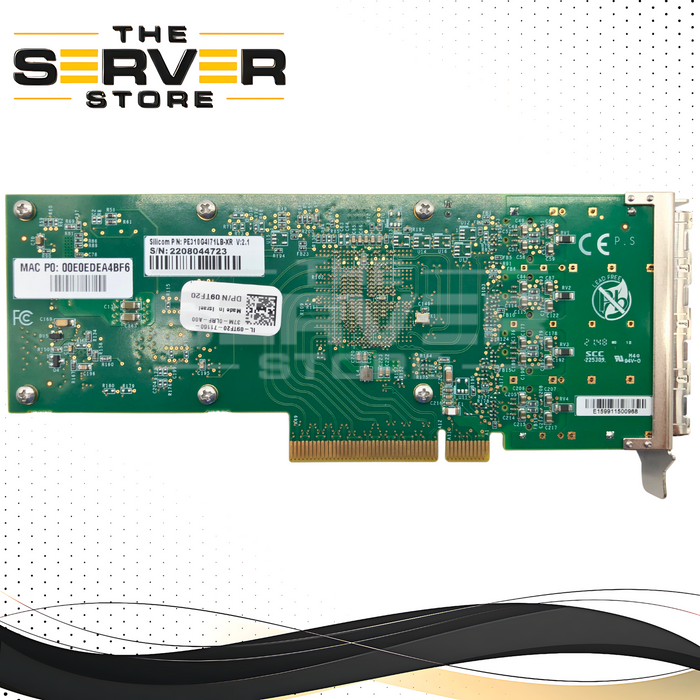 Dell Silicom Quad-Port 10GbE SFP+ PCIe 3.0 x8 Low Profile Network Adapter. Based on Intel XL710 Controller. P/N: PE310G4I71LB-XR, 09TF20, 9TF20.