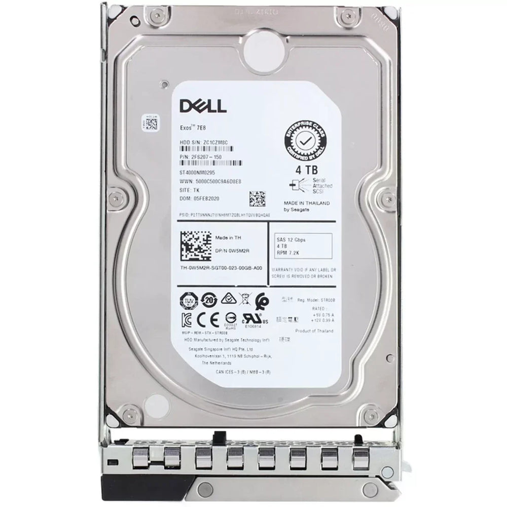 Dell W5M2R 4TB 7.2K NL SAS 12Gbps 512n 3.5" Hot-Plug Hard Drive with Tray | USED