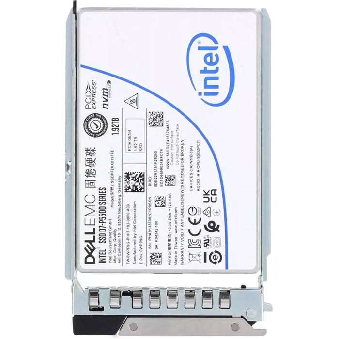 Dell WPP9G 1.92TB U.2 NVMe PCIe 4.0 x4 SSD Read Intensive TLC 1DWPD | USED