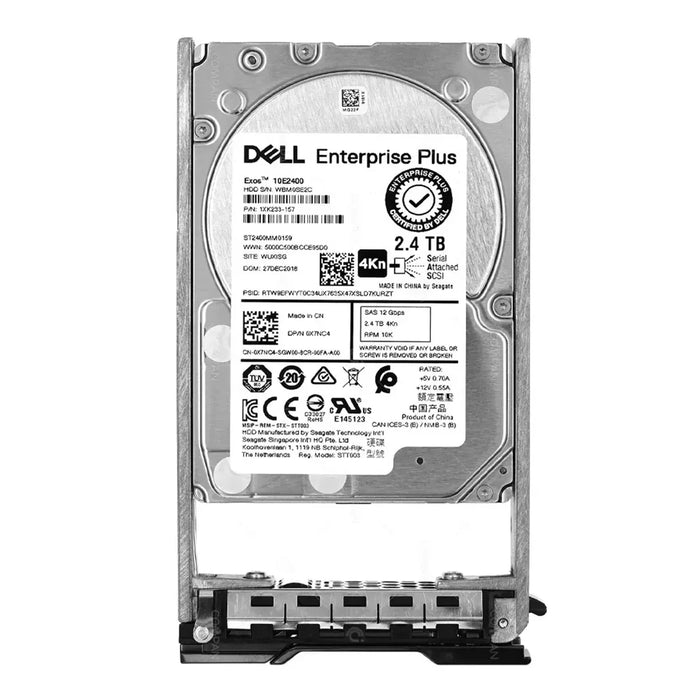 Dell X7NC4 2.4TB 10K SAS-12Gbps 2.5" 4KN Enterprise Plus HDD for Compellent Storage Array | USED