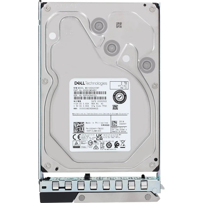 Dell XD44Y 2TB 7.2K SATA-6Gbps 512n 256MB 3.5" Hard Drive With Tray | USED
