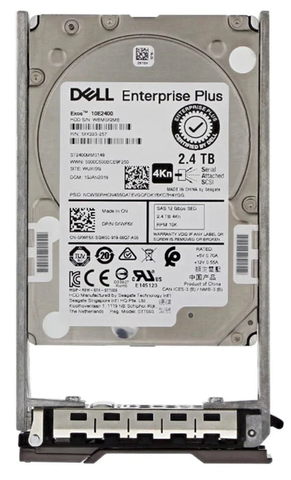 Dell XWF6X 2.4TB SED 10K SAS-12Gbps 2.5" 4KN Enterprise Plus HDD for Compellent Storage Array | USED