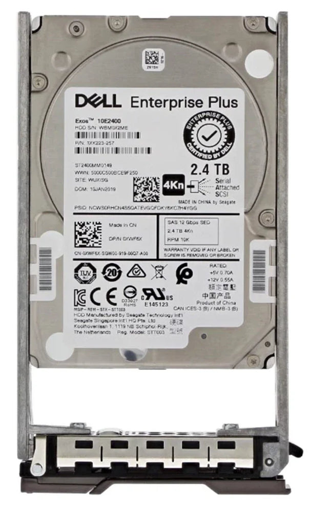 Dell XWF6X 2.4TB SED 10K SAS-12Gbps 2.5" 4KN Enterprise Plus HDD for Compellent Storage Array | USED