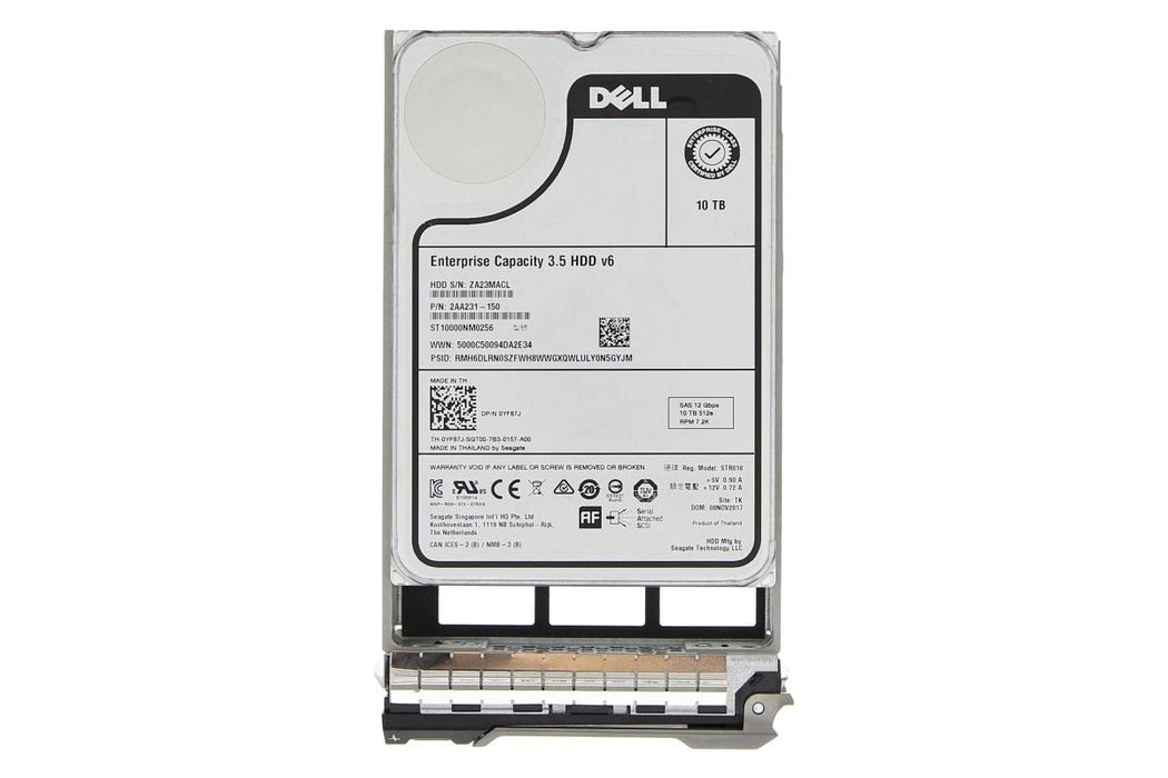 Dell YF87J 10TB 7.2K 3.5" NL SAS 12Gbps 512e Hot-Plug Hard Drive | USED
